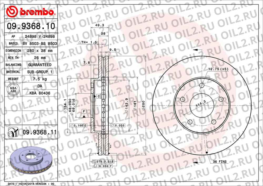  BREMBO 09.9368.11. .