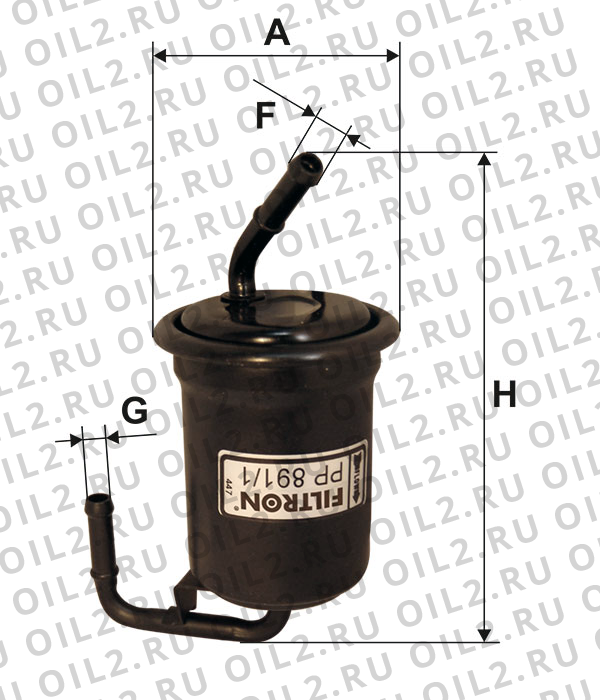 Габаритный чертеж Фильтр FILTRON PP 891/1 Габаритный чертеж Фильтр FILTRON PP 891/1