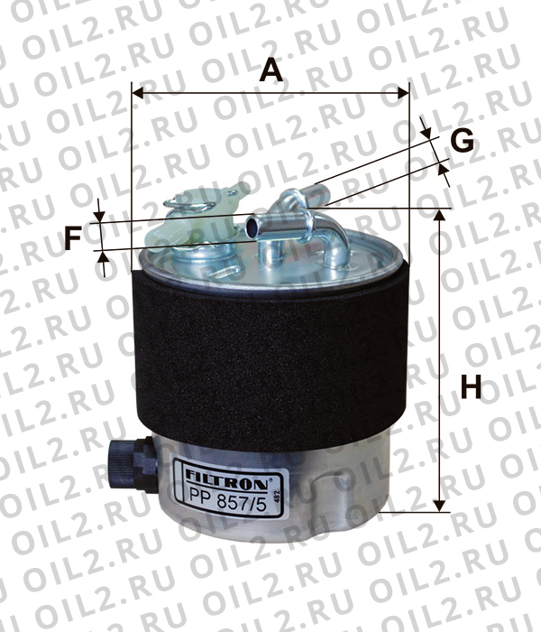 Габаритный чертеж Фильтр FILTRON PP 857/5 Габаритный чертеж Фильтр FILTRON PP 857/5