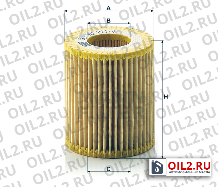 Габаритный чертеж MANN HU 711/4 x Габаритный чертеж MANN HU 711/4 x
