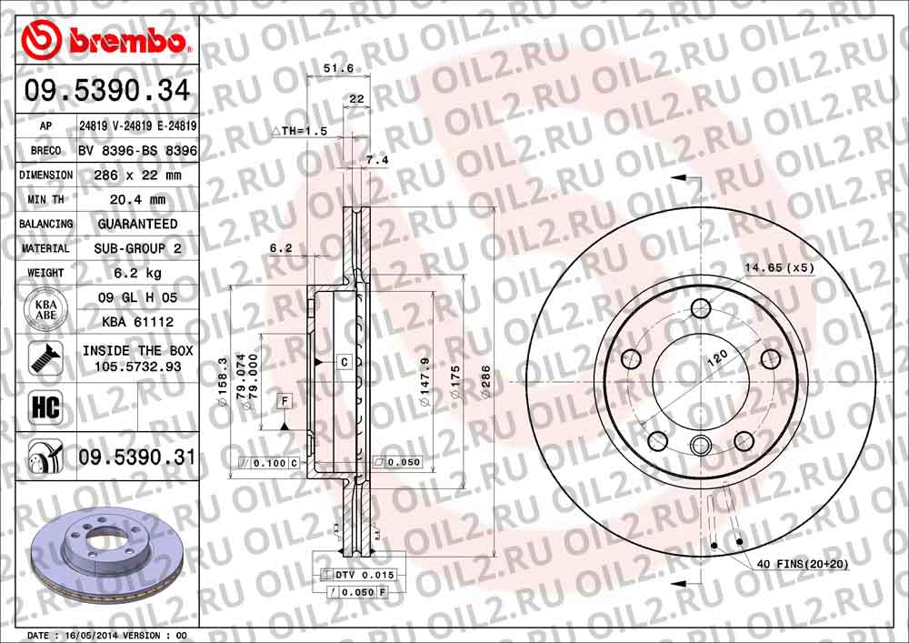  BREMBO 09.5390.31. .