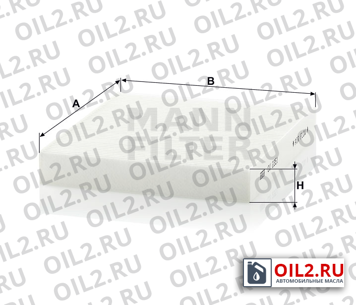 Габаритный чертеж MANN CU 2351 Габаритный чертеж MANN CU 2351