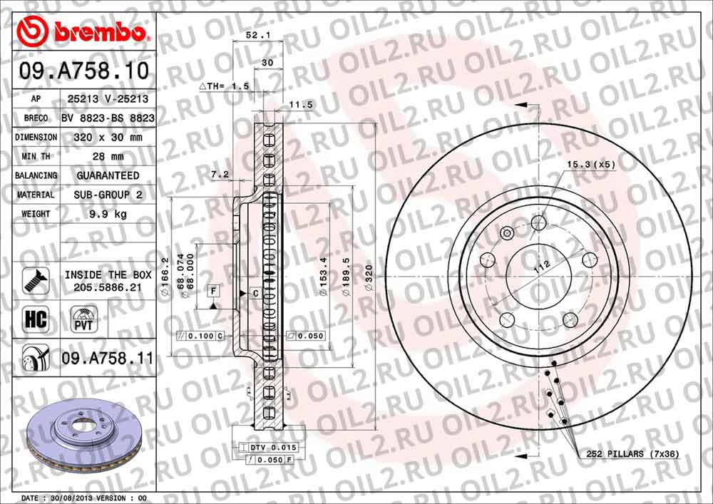  BREMBO 09.A758.10. .