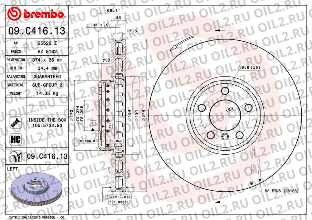 ����� BREMBO 09.C416.13. ������������.