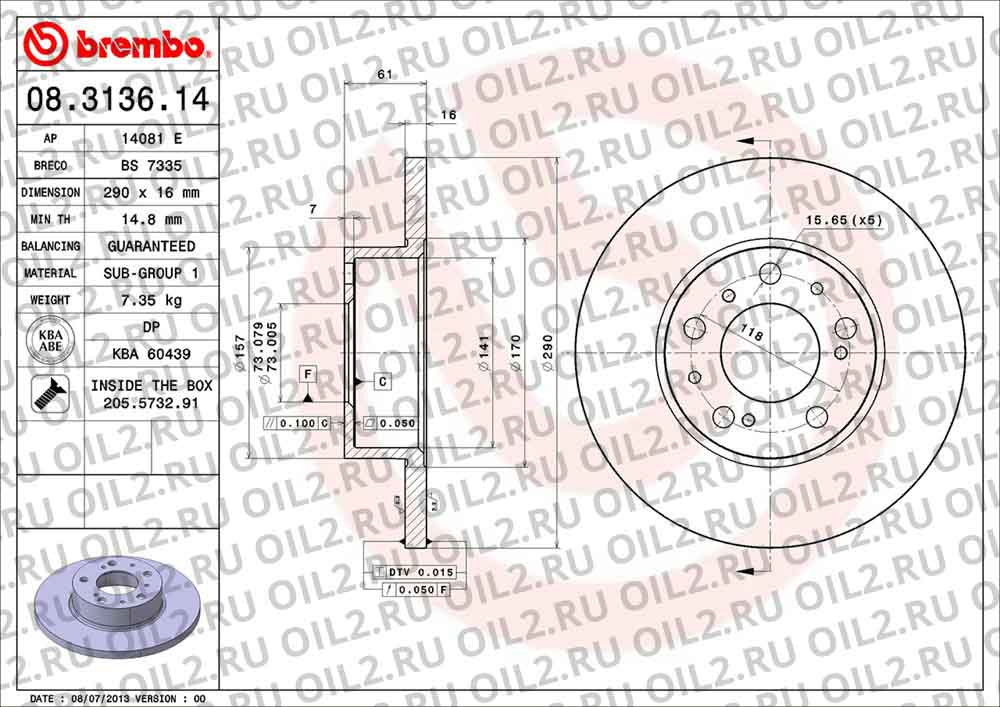 ����� BREMBO 08.3136.14. ������������.