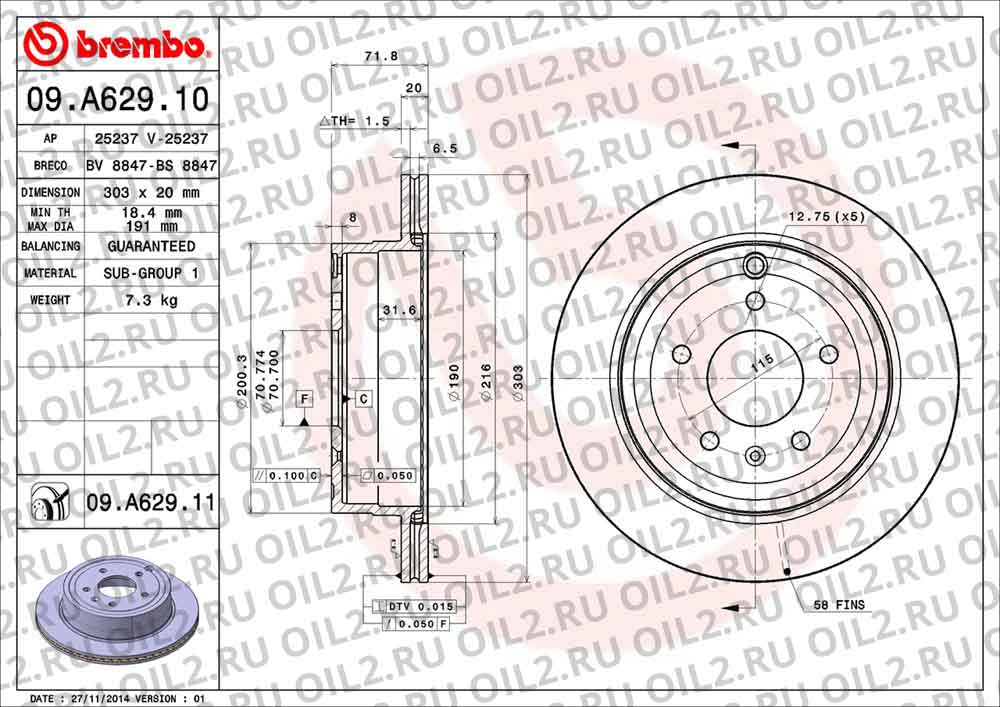  BREMBO 09.A629.10. .