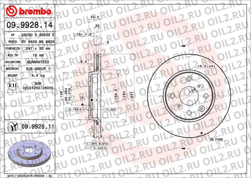  BREMBO 09.9928.11. .