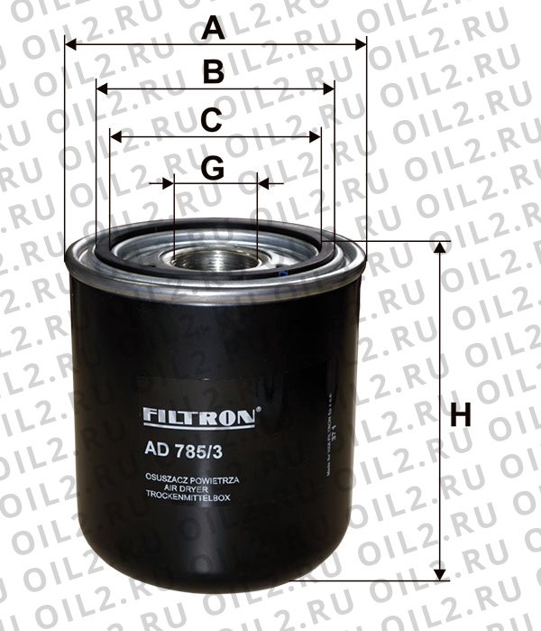 Габаритный чертеж Фильтр FILTRON AD 785/3 Габаритный чертеж Фильтр FILTRON AD 785/3