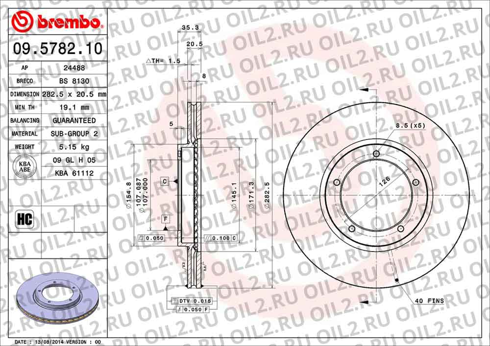  BREMBO 09.5782.10. .