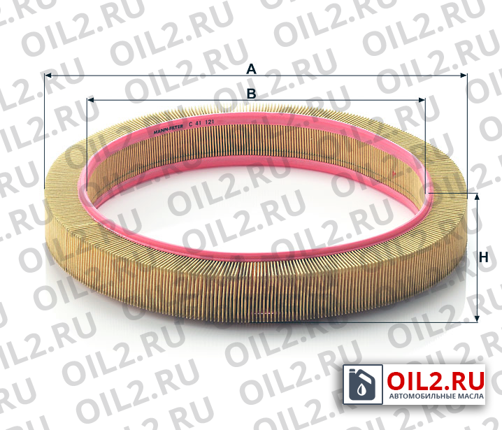 Габаритный чертеж MANN C 41 121 Габаритный чертеж MANN C 41 121