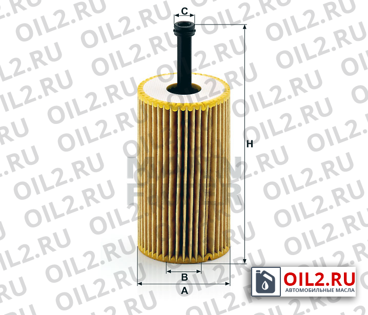 Габаритный чертеж MANN HU 612 x Габаритный чертеж MANN HU 612 x