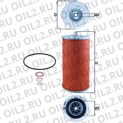 Габаритный чертеж Mahle OX 69D Габаритный чертеж Mahle OX 69D
