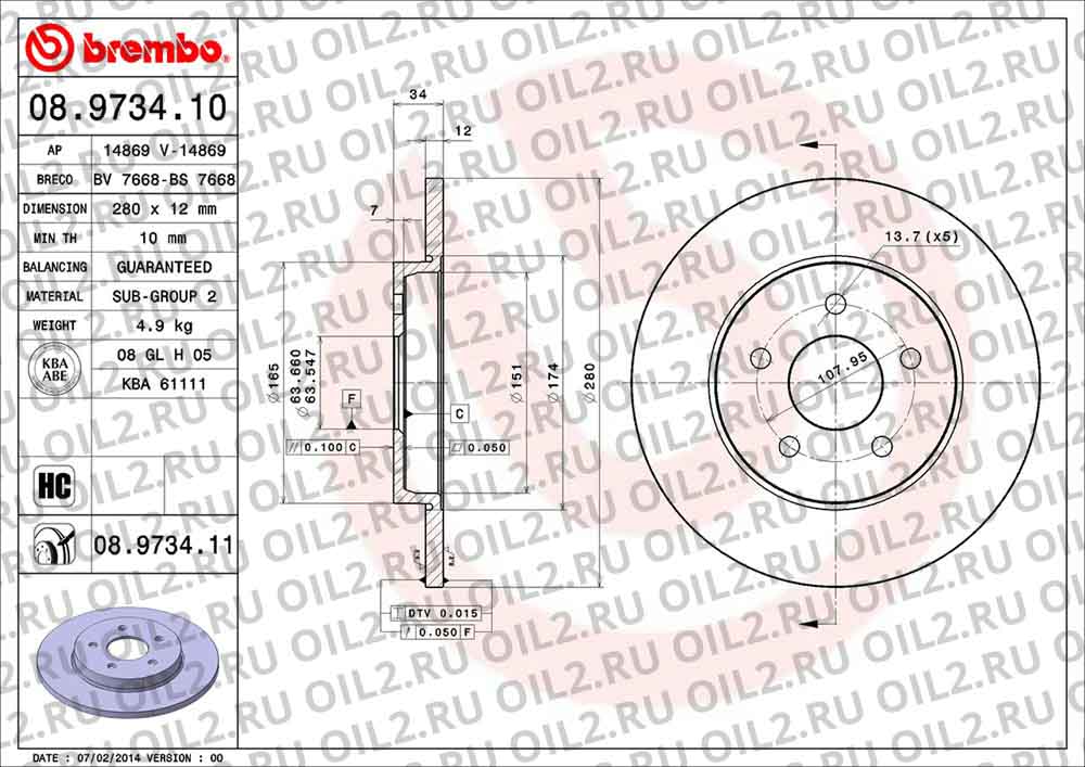  BREMBO 08.9734.10. .