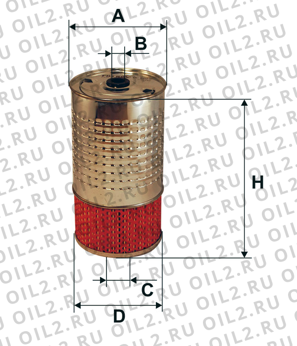 Габаритный чертеж Фильтр FILTRON OC 602 Габаритный чертеж Фильтр FILTRON OC 602
