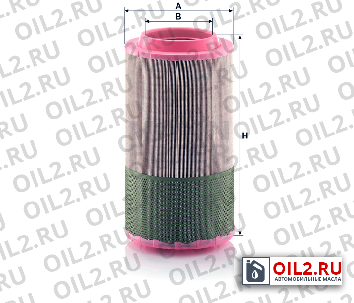 Габаритный чертеж MANN C 25 990 Габаритный чертеж MANN C 25 990