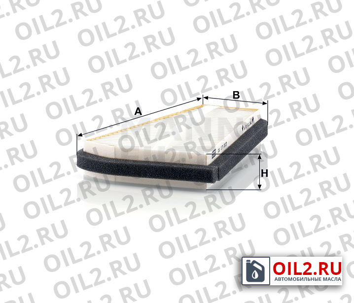 Габаритный чертеж MANN CU 17 003 Габаритный чертеж MANN CU 17 003