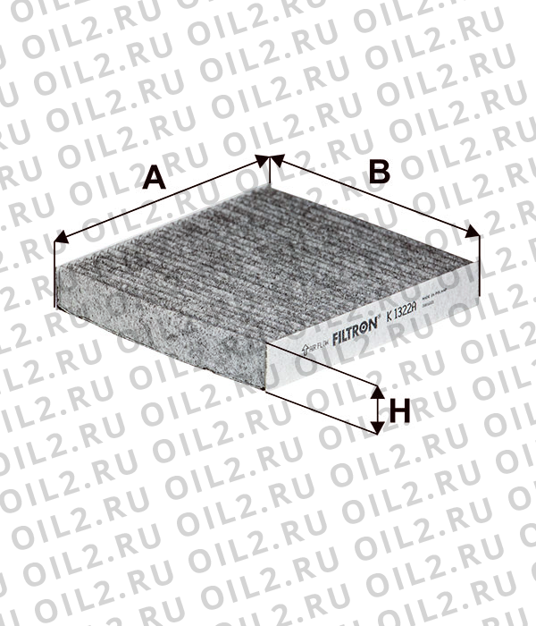 Габаритный чертеж Фильтр FILTRON K 1322A Габаритный чертеж Фильтр FILTRON K 1322A