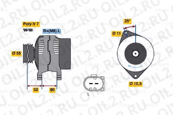 генератор (Bosch 0124525020). Фотогаллерея. генератор (Bosch 0124525020). Фотогаллерея.
