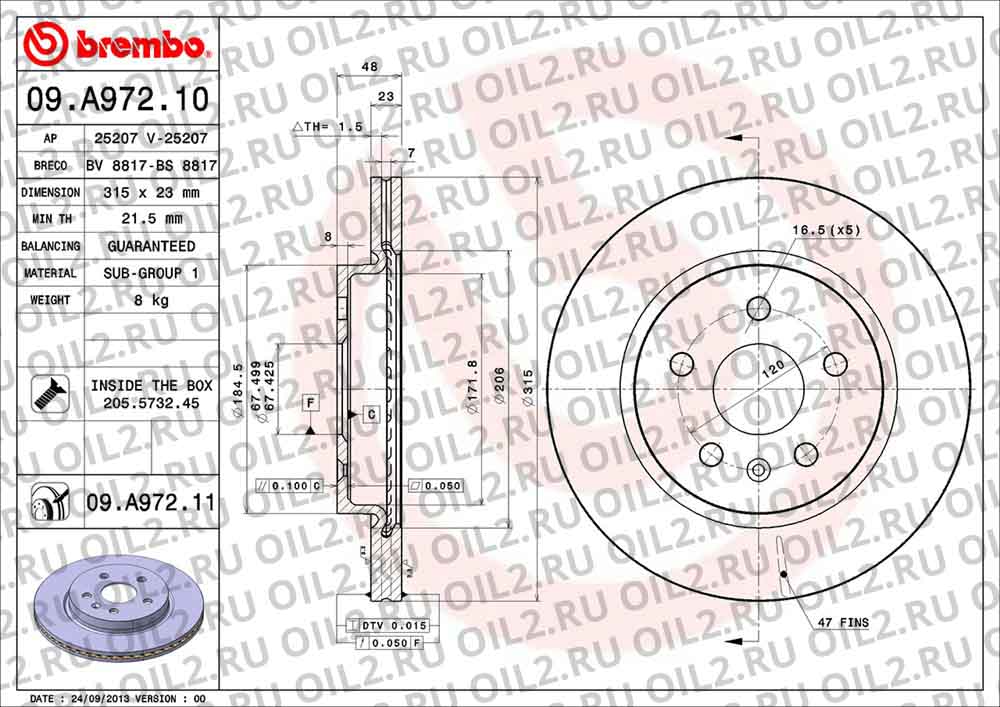  BREMBO 09.A972.11. .