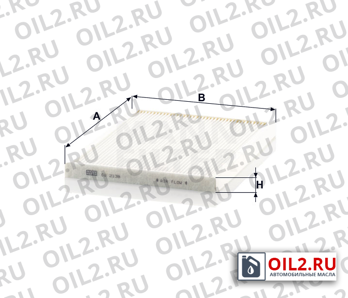 Габаритный чертеж MANN CU 2138 Габаритный чертеж MANN CU 2138