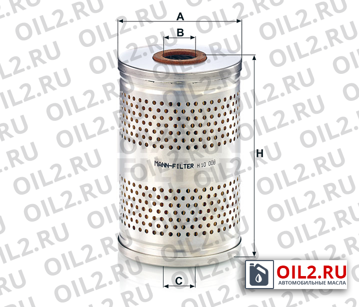Габаритный чертеж MANN H 10 008 x Габаритный чертеж MANN H 10 008 x