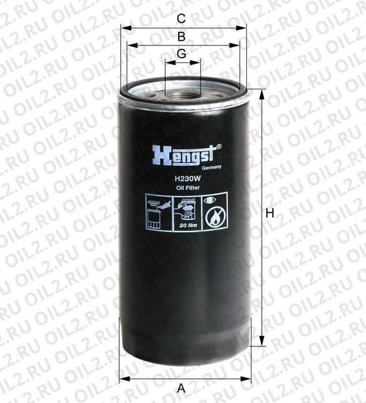 Масляный фильтр Hengst H230W. Фото товара. Масляный фильтр Hengst H230W. Фото товара.