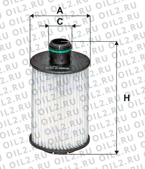 Габаритный чертеж Фильтр FILTRON OE 682/4 Габаритный чертеж Фильтр FILTRON OE 682/4