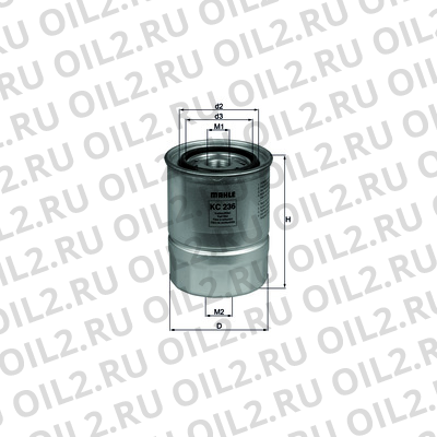 Габаритный чертеж Mahle KC 236 Габаритный чертеж Mahle KC 236