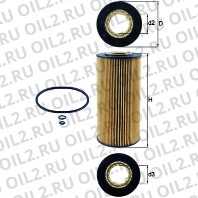Габаритный чертеж Mahle OX 123/1D ECO Габаритный чертеж Mahle OX 123/1D ECO