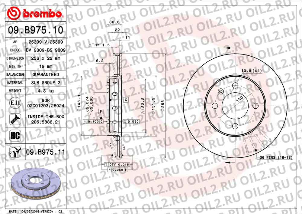  BREMBO 09.B975.11. .