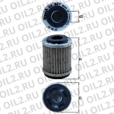 Габаритный чертеж Mahle OX 801 Габаритный чертеж Mahle OX 801
