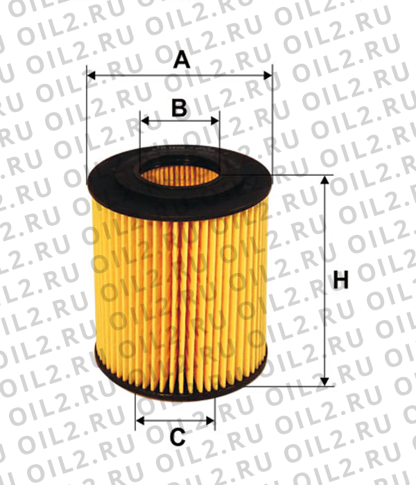 Габаритный чертеж Фильтр FILTRON OE 649/6 Габаритный чертеж Фильтр FILTRON OE 649/6