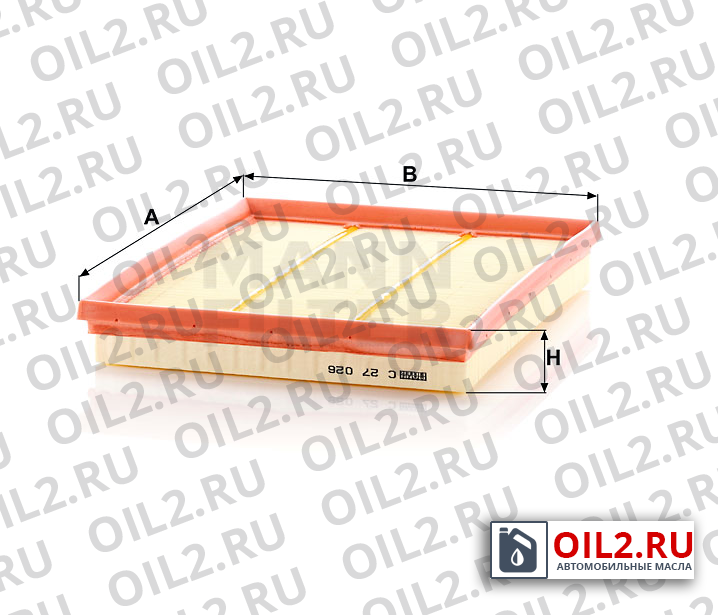 Габаритный чертеж MANN C 27 026 Габаритный чертеж MANN C 27 026
