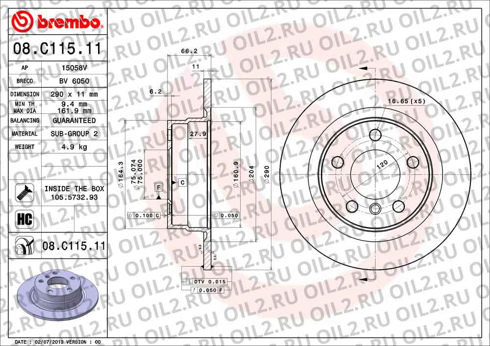  BREMBO 08.C115.11. .