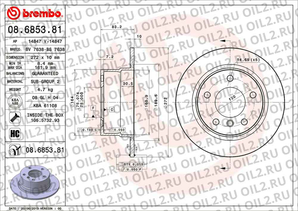  BREMBO 08.6853.81. .