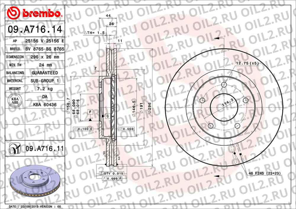  BREMBO 09.A716.14. .