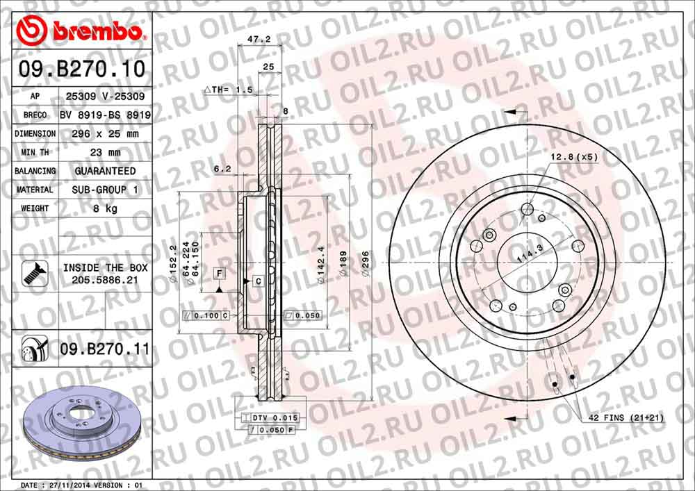����� BREMBO 09.B270.10. ������������.