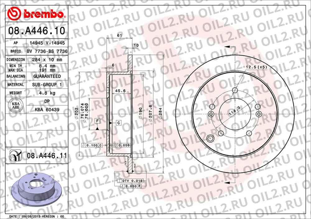  BREMBO 08.A446.10. .