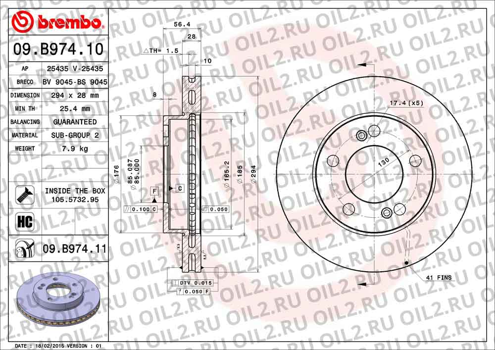  BREMBO 09.B974.10. .