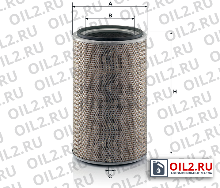 Габаритный чертеж MANN C 33 1605 Габаритный чертеж MANN C 33 1605