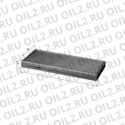 Габаритный чертеж Mahle LA 77 Габаритный чертеж Mahle LA 77