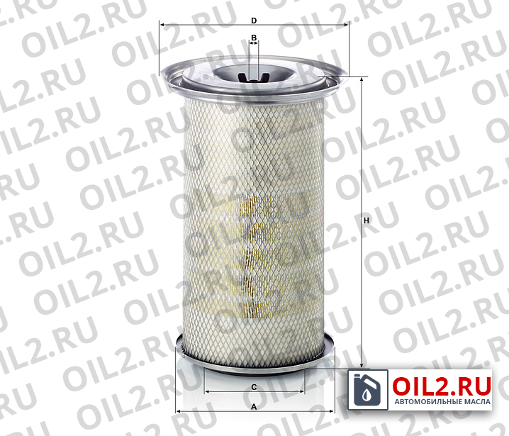 Габаритный чертеж MANN C 24 037 Габаритный чертеж MANN C 24 037