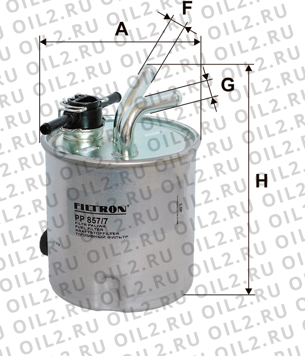 Габаритный чертеж Фильтр FILTRON PP 857/7 Габаритный чертеж Фильтр FILTRON PP 857/7