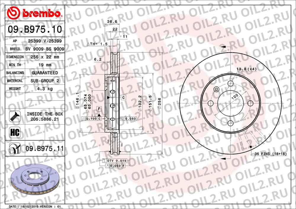  BREMBO 09.B975.10. .