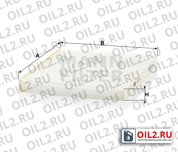 Габаритный чертеж MANN CU 2129 Габаритный чертеж MANN CU 2129
